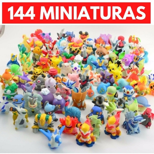 Kit Com 144 Bonecos Miniaturas Pokémon Sortidas Não Repete